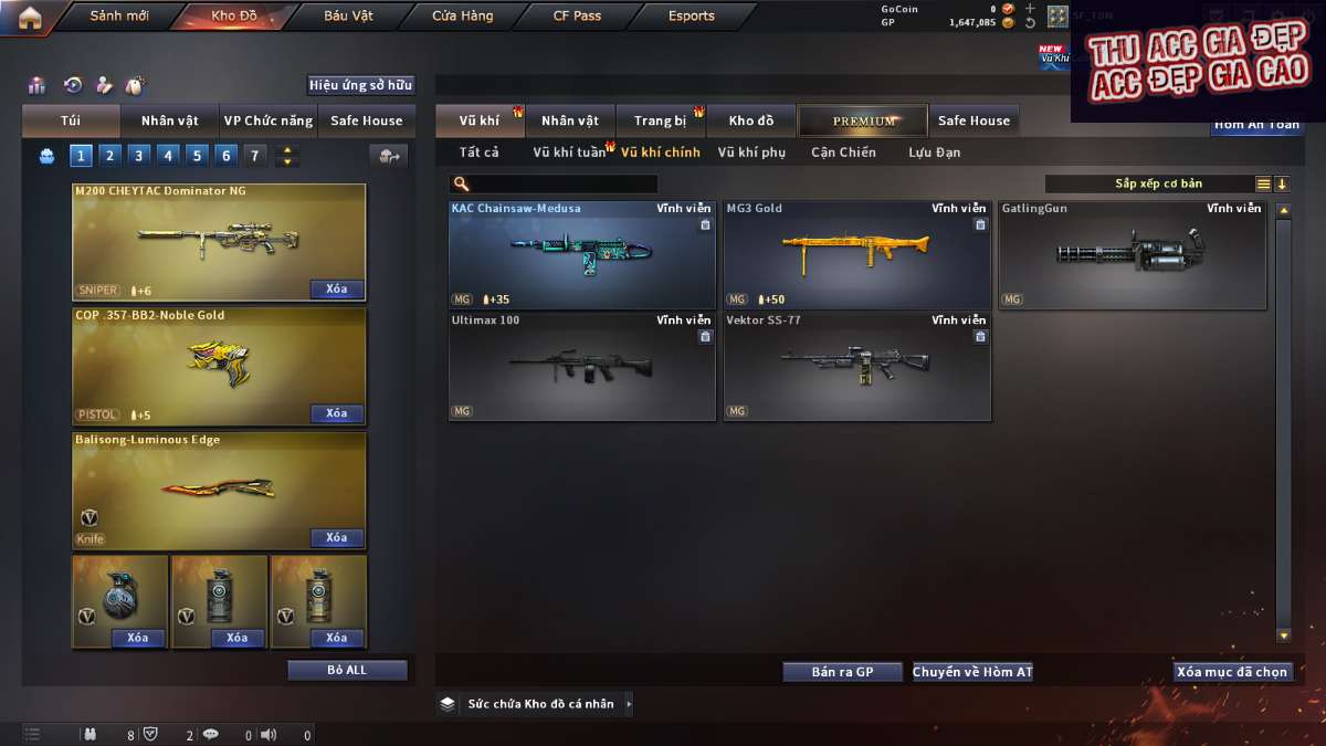 shop acc cf uy tin gia re